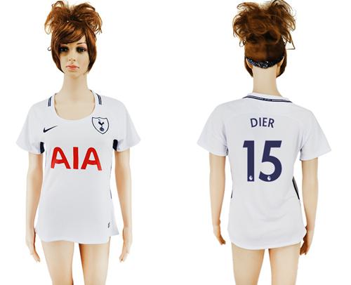 Women's Tottenham Hotspur #15 Dier Home Soccer Club Jersey